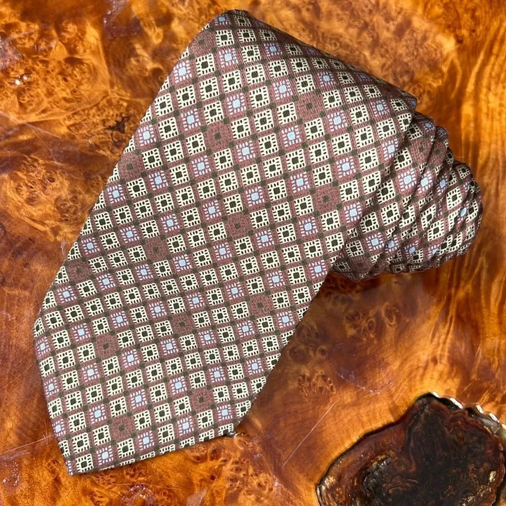 LANVIN PARIS Geometric Silk Tie